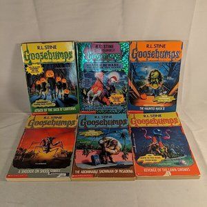 6 R L Stine Goosebumps Books First Print # 34 35 36 38 48 Give Yourself 9